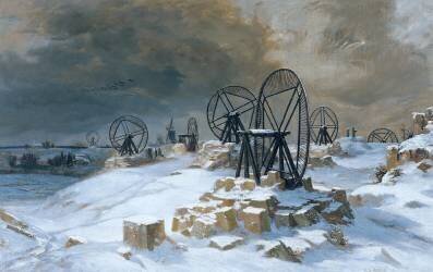 Des fosses à Gentilly dans la neige (Léon Auguste Melle) - Muzeo.com
