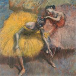Deux danseuses jaunes et roses (Edgar Degas) - Muzeo.com