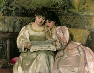 Deux jeunes filles chantant (Giovanni Costa) - Muzeo.com