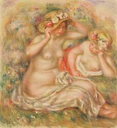 Deux nus portant des chapeaux (Auguste Renoir) - Muzeo.com