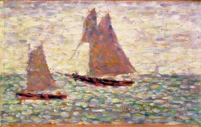 Deux voiliers à Grandcamp (Georges Seurat) - Muzeo.com