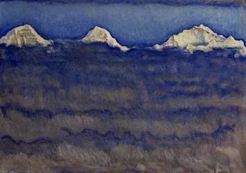 Eiger, Mönch et Jungfrau au-dessus de la mer de nuages (Ferdinand Hodler) - Muzeo.com