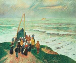 En attendant le retour des pêcheurs en Bretagne (Henry Moret) - Muzeo.com