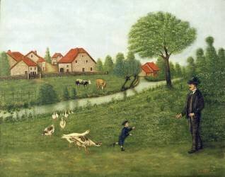 Enfant avec oies (Louis Vivin) - Muzeo.com