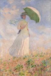 Essai de figure en plein air : femme à l'ombrelle tournée vers la droite (Claude Monet) - Muzeo.com