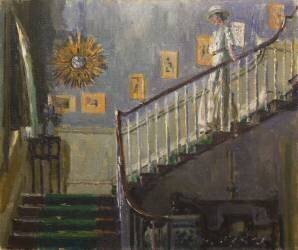 Ethel Sands Descending the Stairs at Newington (Walter Richard Sickert) - Muzeo.com