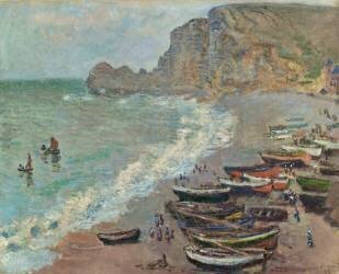 Etreta:la plage et la Porte d'Amont (Claude Monet) - Muzeo.com
