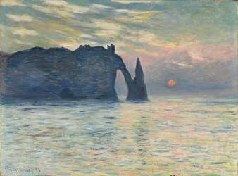 Etretat, la falaise d'Aval, effet de soleil couchant (Claude Monet) - Muzeo.com