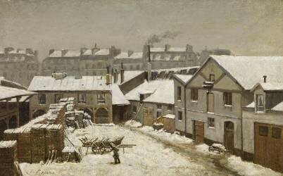 Faubourg de Paris sous la neige (Stanislas Victor Edouard...) - Muzeo.com