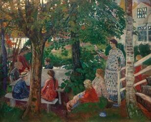 Fête d'anniversaire dans le jardin de la paroisse (Nikolai Astrup) - Muzeo.com