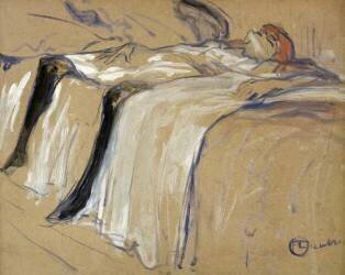 Femme allongée sur le dos - Lassitude (Henri de Toulouse-Lautrec) - Muzeo.com