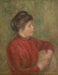 Femme appuyant ses mains sur une chaise (Auguste Renoir) - Muzeo.com