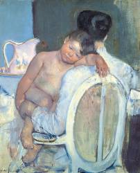 Femme assise avec un enfant dans ses bras (Mary Cassatt) - Muzeo.com