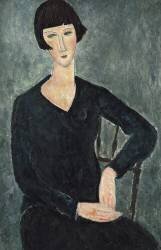 Femme assise avec veste bleue (Amedeo Modigliani) - Muzeo.com