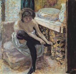 Femme au bas noirs ou femme à la toilette (Pierre Bonnard) - Muzeo.com
