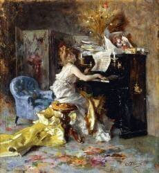 Femme au piano (Giovanni Boldini) - Muzeo.com