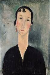 Femme aux boucles d'oreilles (Amedeo Modigliani) - Muzeo.com