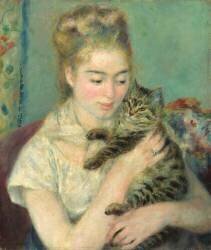 Femme avec un chat (Auguste Renoir) - Muzeo.com