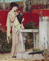 Femme avec un vase de fleurs (Lawrence Alma-Tadema) - Muzeo.com