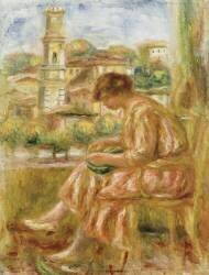 Femme à la fenêtre avec vue sur le Vieux Nice (Auguste Renoir) - Muzeo.com