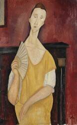 Femme à l'éventail (Lunia Czechowska) (Amedeo Modigliani) - Muzeo.com
