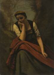 Femme en train de méditer (Jean-Baptiste Camille Corot...) - Muzeo.com