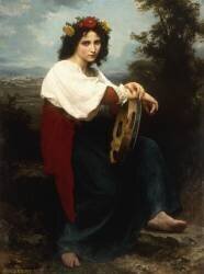 Femme italienne avec un tambourin (William Bouguereau) - Muzeo.com