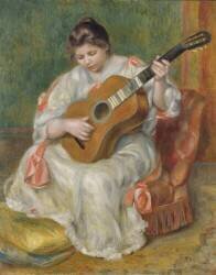 Femme jouant de la guitare (Auguste Renoir) - Muzeo.com