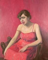Femme roumaine dans une robe rouge (Félix Vallotton) - Muzeo.com