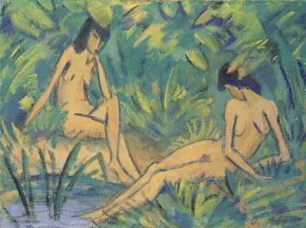 Femmes assises près d'une Source d'Eau (Otto Mueller) - Muzeo.com
