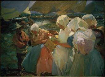 Femmes de Valence à la plage (Joaquin Sorolla y Bastida) - Muzeo.com