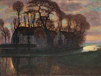 Ferme près de Duivendrecht, en soirée (Piet Mondrian) - Muzeo.com
