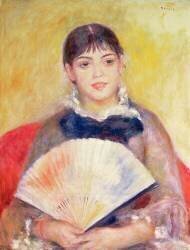 Fille avec un éventail (Auguste Renoir) - Muzeo.com