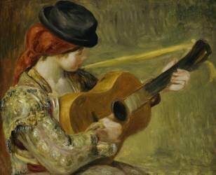 Fille avec une guitare (Auguste Renoir) - Muzeo.com