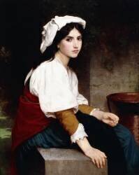 Fille italienne près d'une fontaine (William Bouguereau) - Muzeo.com