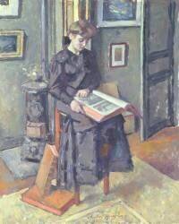 Fille lisant un livre (Charles Francois Prosper...) - Muzeo.com