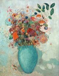 Fleurs dans un Vase Turquoise (Odilon Redon) - Muzeo.com