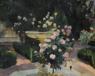 Fontaine et Rosier à la Maison Sorolla (Joaquin Sorolla y Bastida) - Muzeo.com