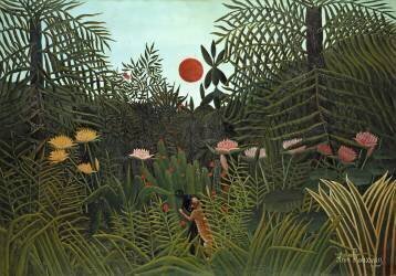 Forêt vierge au soleil couchant (Henri Rousseau) - Muzeo.com