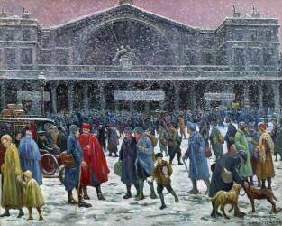 Gare de l'Est sous la neige (Maximilien Luce) - Muzeo.com