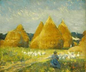 Rassemblement des oies (Robert William Vonnoh) - Muzeo.com