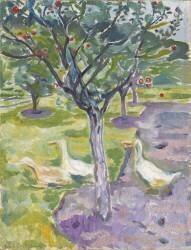 Geese in an Orchard (Edvard Munch) - Muzeo.com