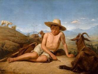 Giotto gardant les chèvres (Léon Bonnat) - Muzeo.com