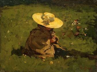 Girl in the grass (Willem de Zwart) - Muzeo.com