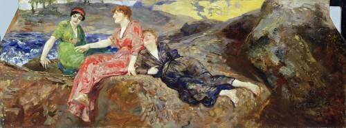 Les filles sur le rivage (Max Klinger) - Muzeo.com