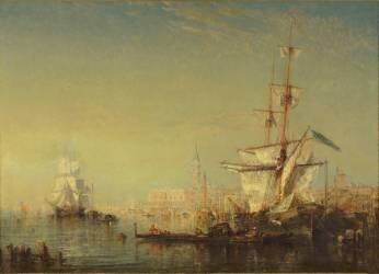 Grand voilier en vue de Venise (Félix Ziem) - Muzeo.com