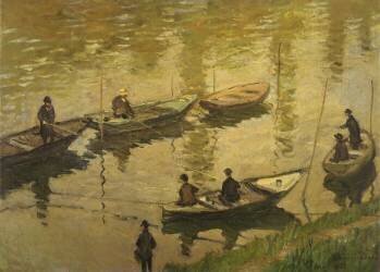 Groupe de pêcheurs sur la Seine près de Poissy (Claude Monet) - Muzeo.com