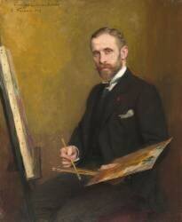 Guillaume Dubufe (1853-1909) à son chevalet (Emile Friant) - Muzeo.com
