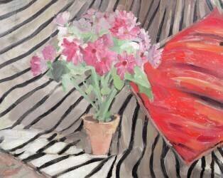 Harmonie de fleurs et tissu zébré (Jacqueline Marval) - Muzeo.com