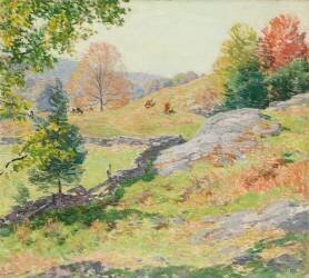 Hillside Pastures-Septembre (Willard Leroy Metcalf) - Muzeo.com